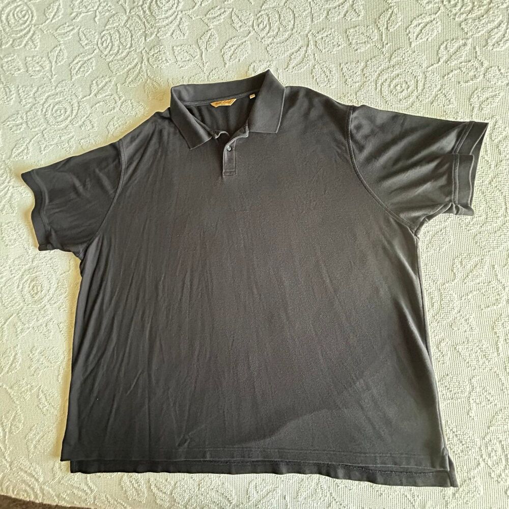 Roundtree & Yorke Gold Label Polo Shirt Mens 4XB Black Pima Cotton Athleisure